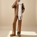 Selara Studio | Relaxed Knit Lounge Set with Sweater and Wide Leg Pants