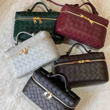 Woven Zip Camera Crossbody Bag