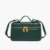 Woven Zip Camera Crossbody Bag