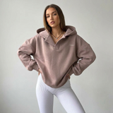 Relaxed V-Neck Hoodie with Modern Oversized Fit