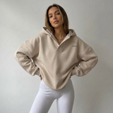 Relaxed V-Neck Hoodie with Modern Oversized Fit