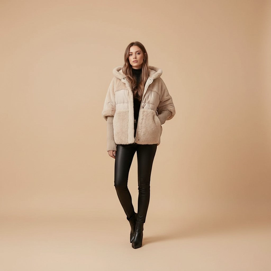 Oversized Hooded Puffer Jacket with Soft Texture | Azuelle