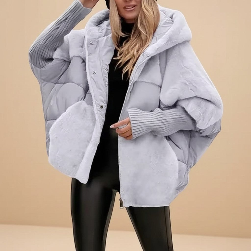 Oversized Hooded Puffer Jacket with Soft Texture | Azuelle